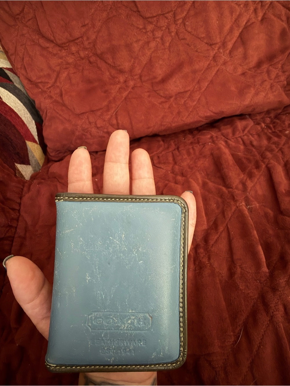 Vintage COACH Blue Leather Card holder - Picture 2 of 7